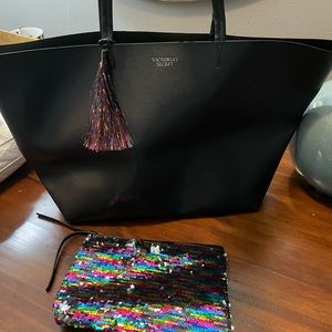 New Victoria secret large Leather tote